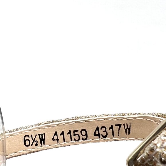 6.5W 6.5 WIDE WIDTH‎ Touch Ups Lena Champagne Gold Low Wedge Dress Sandals Shoes - Picture 15 of 15